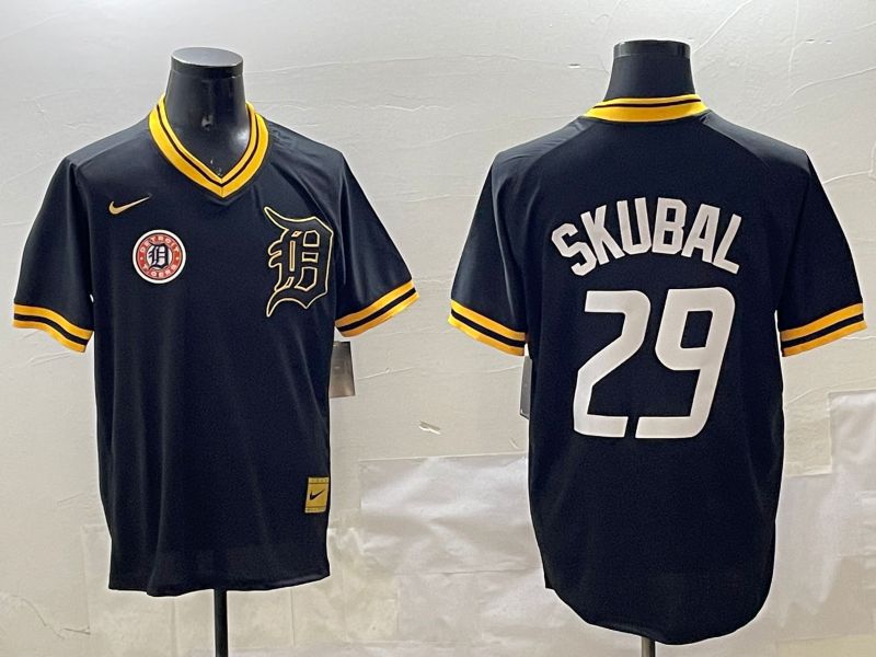 Men Detroit Tigers #29 Skubal Black Gold Game 2025 Nike MLB Jersey style 6->detroit tigers->MLB Jersey